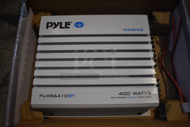 BRAND NEW IN BOX! Pyle PLMRA410BT Marine 4 Channel Bluetooth Amplifier. 9x8x2.5