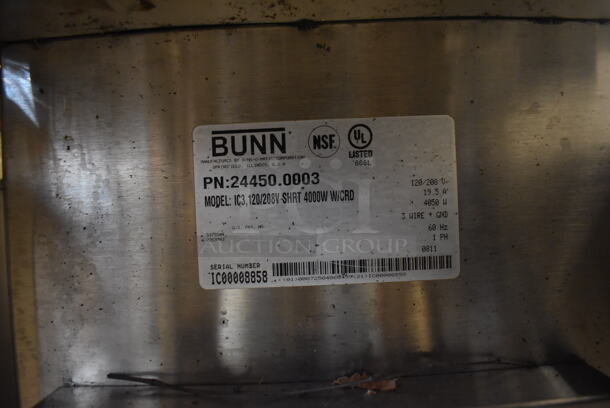 Bunn IC3 Stainless Steel Commercial Countertop Iced Tea Machine. 120/208 volts, 12 Phase. 12x24x32.5 - Image 4 of 5
