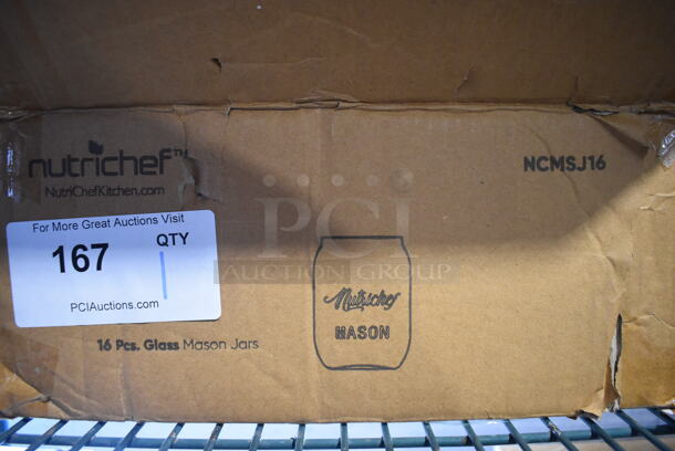 Box of 16 BRAND NEW! Nutrichef Glass Mason Jars. 3x3x5 - Image 4 of 4