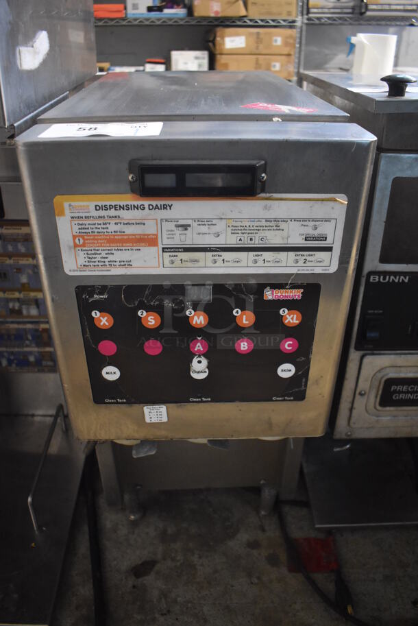 Dunkin Donuts Stainless Steel Commercial Countertop Dairy Dispenser. 12x24x24. Tested and Does Not Power On