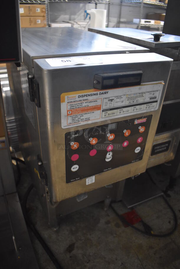 Dunkin Donuts Stainless Steel Commercial Countertop Dairy Dispenser. 12x24x24. Tested and Does Not Power On - Image 3 of 5