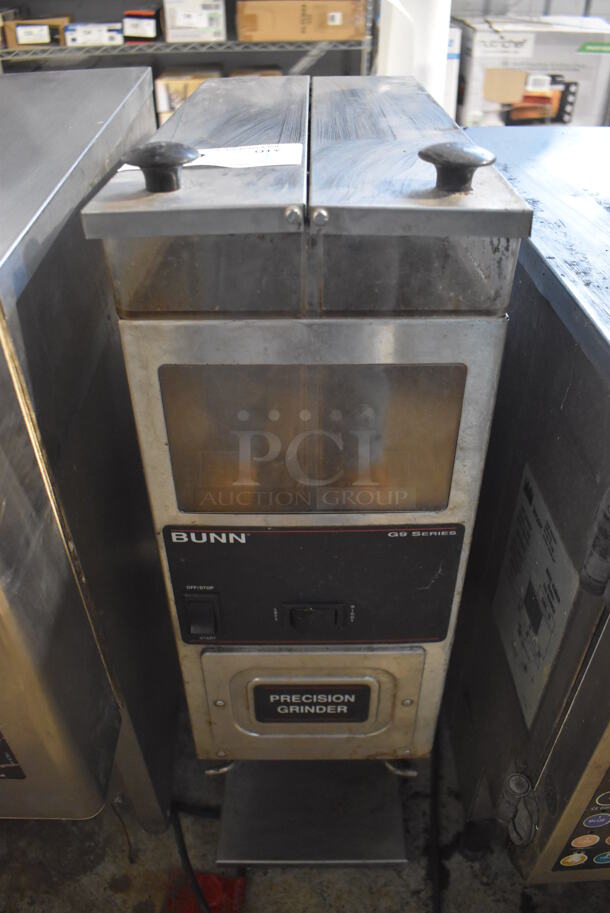 Bunn G9-2T DBC Stainless Steel Commercial 2 Hopper Coffee Bean Grinder. 120 Volts, 1 Phase. 8.5x18x28. Tested and Working! - Image 1 of 6