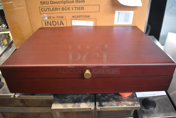 2 BRAND NEW IN BOX! Royalty Art Wood Pattern Cutlery Box. 15x11x4. 2 Times Your Bid! - Image 1 of 7