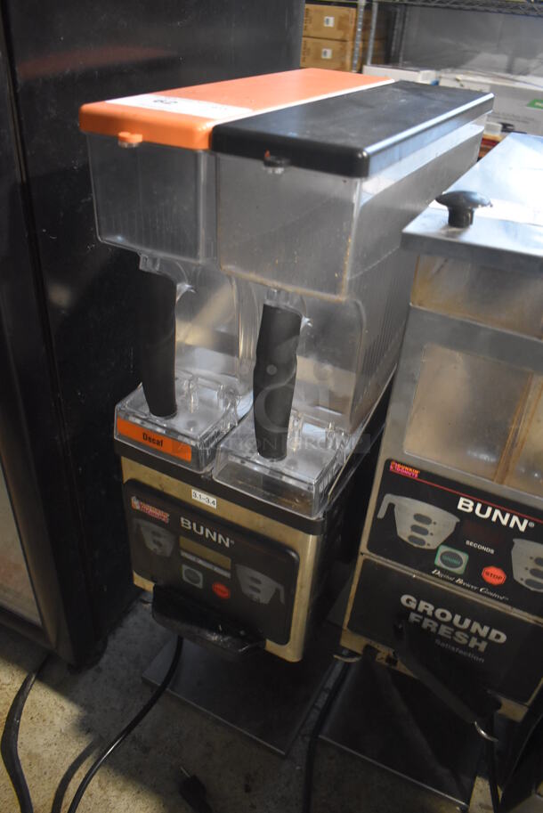 2017 Bunn MHG Stainless Steel Commercial 2 Hopper Coffee Bean Grinder. 120 Volts, 1 Phase. 9x16x29. Tested and Working! - Image 2 of 5