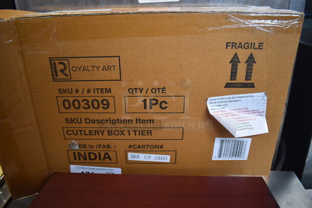 2 BRAND NEW IN BOX! Royalty Art Wood Pattern Cutlery Box. 15x11x4. 2 Times Your Bid! - Image 6 of 7