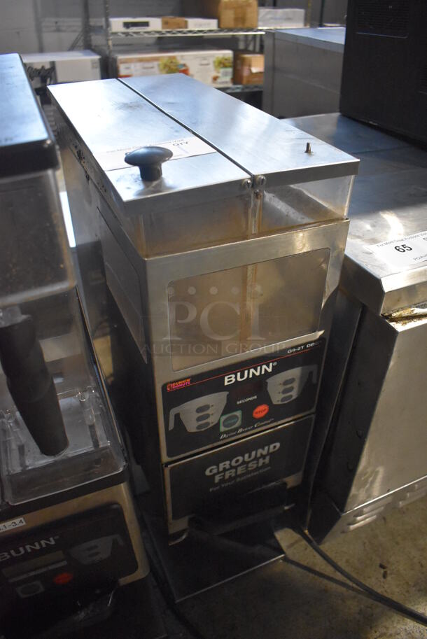 Bunn G9-2T DBC Stainless Steel Commercial 2 Hopper Coffee Bean Grinder. 120 Volts, 1 Phase. 8.5x18x28. Tested and Powers On But Does Not Grind - Image 2 of 6