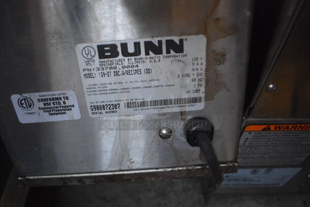 Bunn G9-2T DBC Stainless Steel Commercial 2 Hopper Coffee Bean Grinder. 120 Volts, 1 Phase. 8.5x18x28. Tested and Powers On But Does Not Grind - Image 6 of 6