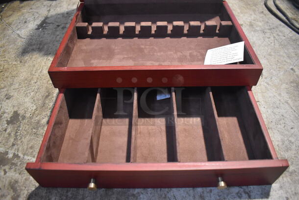 BRAND NEW IN BOX! Wood Pattern Cutlery Box. 15x11x5.5 - Image 6 of 7