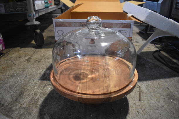 BRAND NEW IN BOX! Connoisseur Home Cake Stand / Cheese Board / Covered Platter / Pedestal Serving Tray. 12x12x12