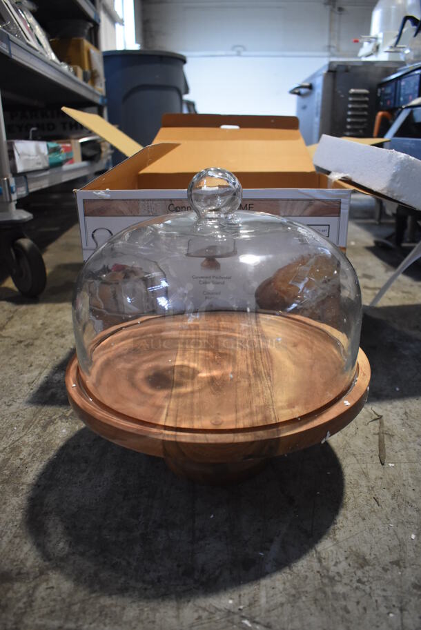 BRAND NEW IN BOX! Connoisseur Home Cake Stand / Cheese Board / Covered Platter / Pedestal Serving Tray. 12x12x12 - Image 3 of 4