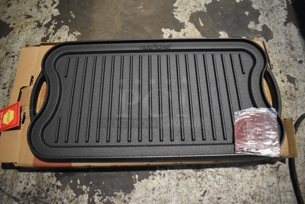 2 BRAND NEW IN BOX! Nutrichef Cast Iron Griddle Grates. 20x10x1. 2 Times Your Bid!