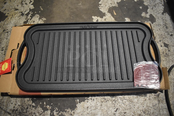 2 BRAND NEW IN BOX! Nutrichef Cast Iron Griddle Grates. 20x10x1. 2 Times Your Bid! - Image 1 of 3