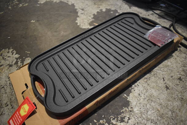2 BRAND NEW IN BOX! Nutrichef Cast Iron Griddle Grates. 20x10x1. 2 Times Your Bid! - Image 2 of 3