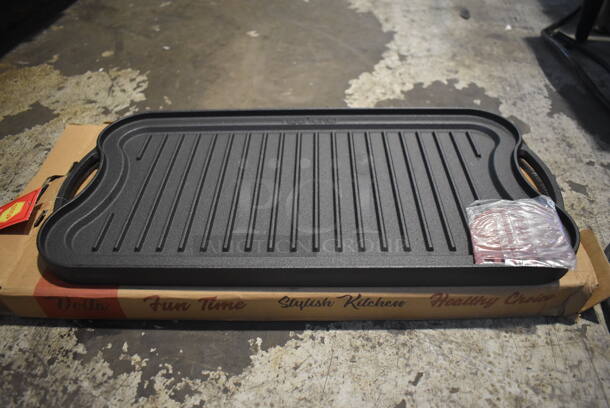 2 BRAND NEW IN BOX! Nutrichef Cast Iron Griddle Grates. 20x10x1. 2 Times Your Bid! - Image 3 of 3