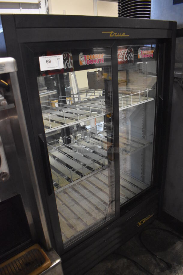 2016 True GDM-33CPT-54EM Metal Commercial 2 Door Reach In Pass Through Cooler Merchandiser. 115 Volts, 1 Phase. 40x24x63. Tested and Working! - Image 1 of 5