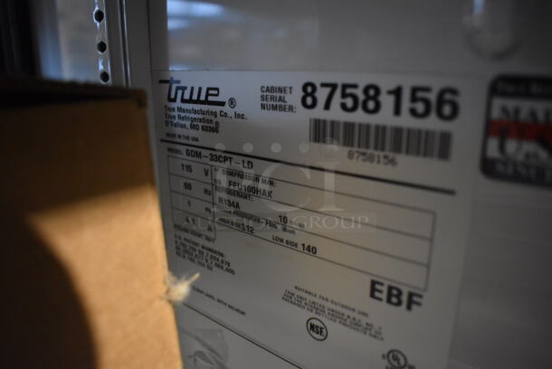 2016 True GDM-33CPT-54EM Metal Commercial 2 Door Reach In Pass Through Cooler Merchandiser. 115 Volts, 1 Phase. 40x24x63. Tested and Working! - Image 3 of 5