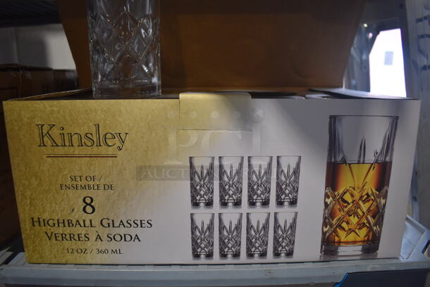 3 Boxes of 8 BRAND NEW! Kinsley Highball Glasses. 2.75x2.75x5.75. 3 Times Your Bid! - Image 2 of 4