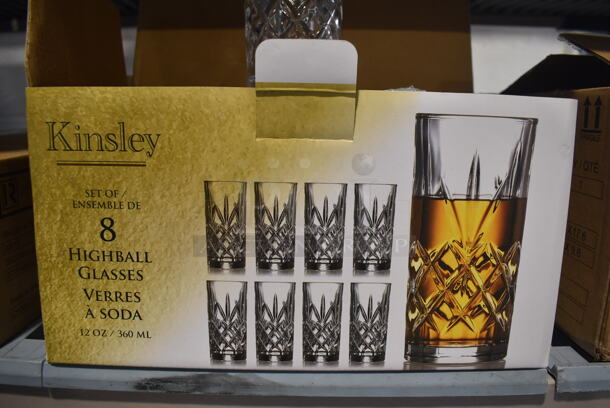3 Boxes of 8 BRAND NEW! Kinsley Highball Glasses. 2.75x2.75x5.75. 3 Times Your Bid! - Image 3 of 3