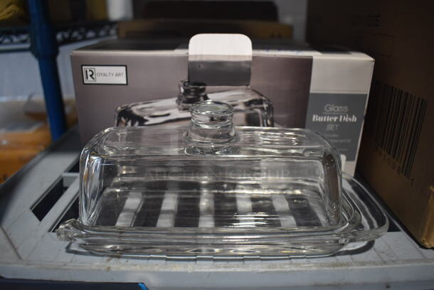 4 BRAND NEW IN BOX! Royalty Art Butter Dishes; 1 Is Broken. 8x3x4. 4 Times Your Bid! - Image 1 of 4
