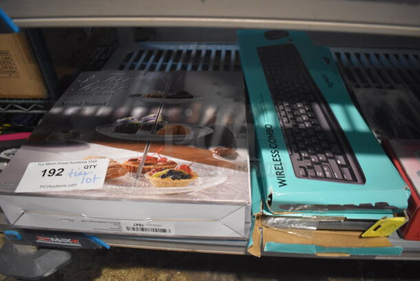 ALL ONE MONEY! Tier Lot of Various Items Including 3 Tier Cake Tower, 2 Keyboards, Heartbeat Unit, Sauce Pan - Image 2 of 5