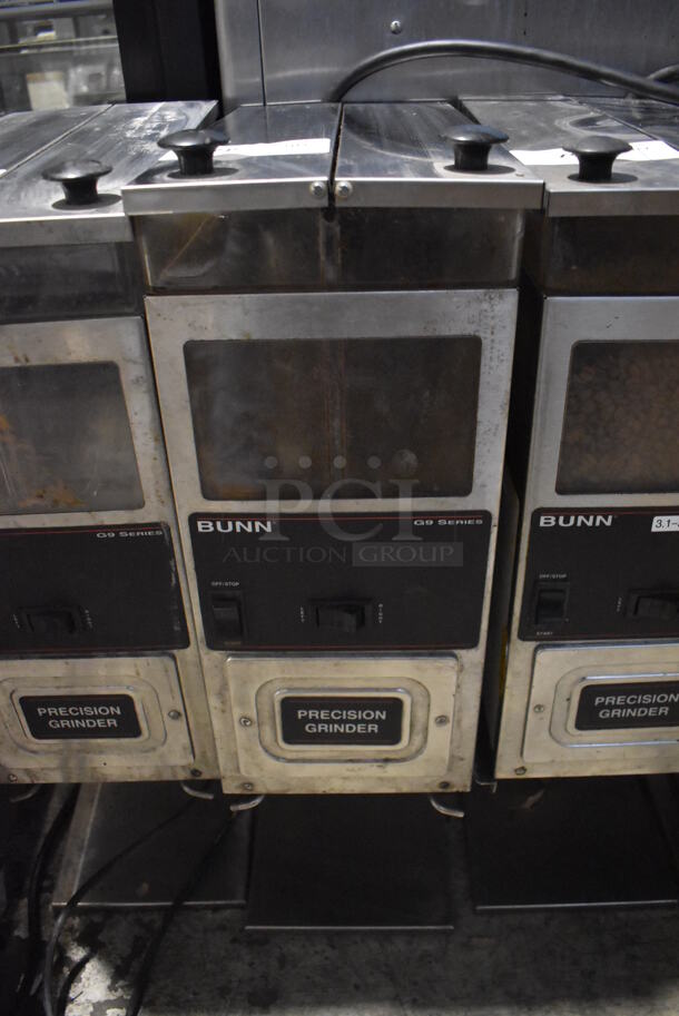 Bunn G9-2T DBC Stainless Steel Commercial 2 Hopper Coffee Bean Grinder. 120 Volts, 1 Phase. 8.5x18x28. Tested and Working! - Image 1 of 6