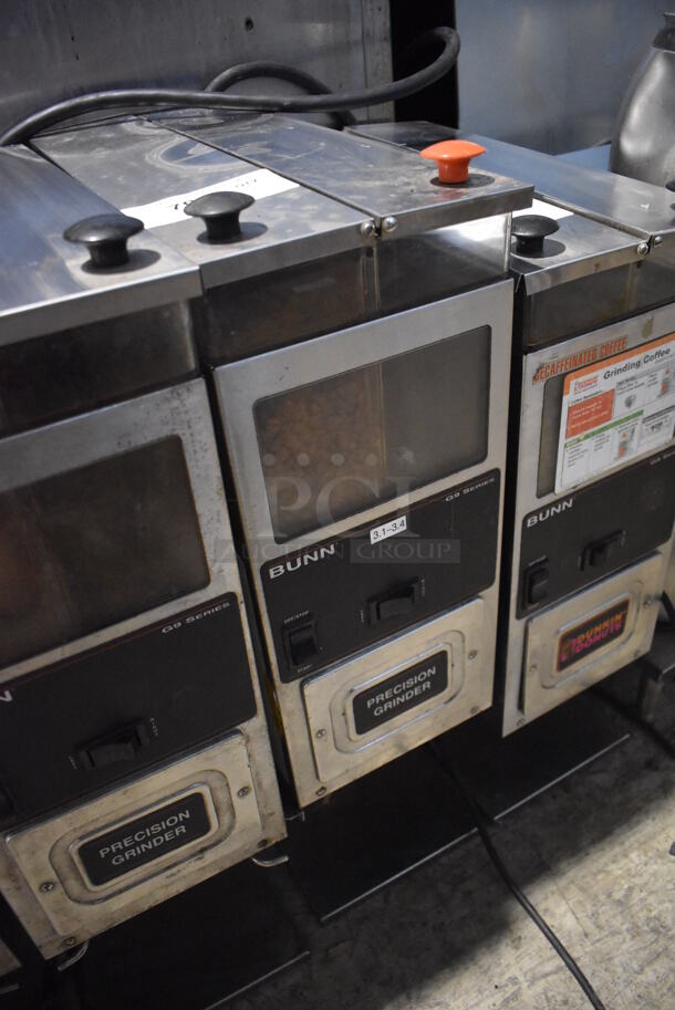 Bunn G9-2T DBC Stainless Steel Commercial 2 Hopper Coffee Bean Grinder. 120 Volts, 1 Phase. 8.5x18x28. Tested and Working! - Image 3 of 6