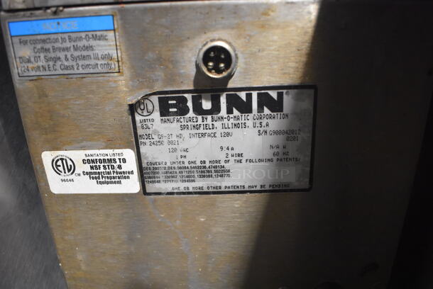 Bunn G9-2T DBC Stainless Steel Commercial 2 Hopper Coffee Bean Grinder. 120 Volts, 1 Phase. 8.5x18x28. Tested and Working! - Image 6 of 6
