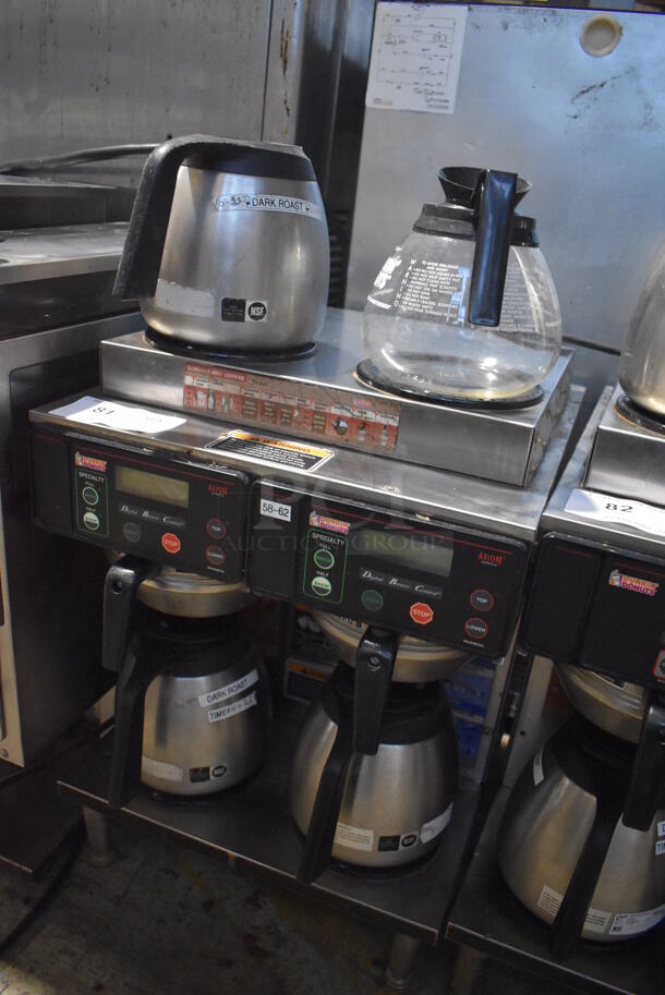 2014 Bunn AXIOM 2/2 TWIN Stainless Steel Commercial Countertop 4 Burner Coffee Machine w/ 2 Metal Brew Baskets and 4 Coffee Pots. 120/208-240 Volts, 1 Phase. 16x18x23 - Image 2 of 6