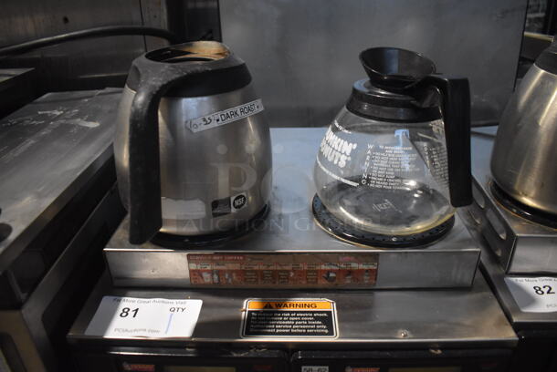2014 Bunn AXIOM 2/2 TWIN Stainless Steel Commercial Countertop 4 Burner Coffee Machine w/ 2 Metal Brew Baskets and 4 Coffee Pots. 120/208-240 Volts, 1 Phase. 16x18x23 - Image 4 of 6