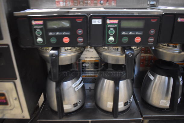 2014 Bunn AXIOM 2/2 TWIN Stainless Steel Commercial Countertop 4 Burner Coffee Machine w/ 2 Metal Brew Baskets and 4 Coffee Pots. 120/208-240 Volts, 1 Phase. 16x18x23 - Image 5 of 6