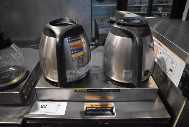 2010 Bunn AXIOM 2/2 TWIN Stainless Steel Commercial Countertop 4 Burner Coffee Machine w/ 2 Metal Brew Baskets and 4 Coffee Pots. 120/208-240 Volts, 1 Phase. 16x18x23 - Image 4 of 6