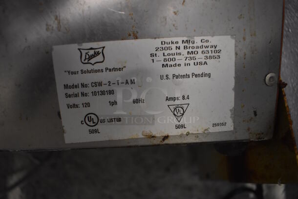 Duke CSW-2-T-AM Stainless Steel Commercial Countertop 2 Well Food Warmer. 120 Volts, 1 Phase. 17.5x15x11. Tested and Left Side Is Working But Right Side Does Not Get Warm - Image 4 of 4