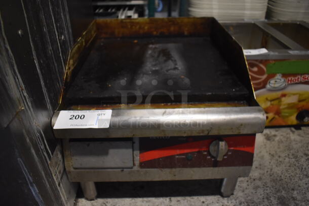 Avantco Stainless Steel Commercial Countertop Electric Powered Flat Top Griddle w/ Thermostatic Controls. 115 Volts, 1 Phase. 16x21x13 - Image 1 of 5