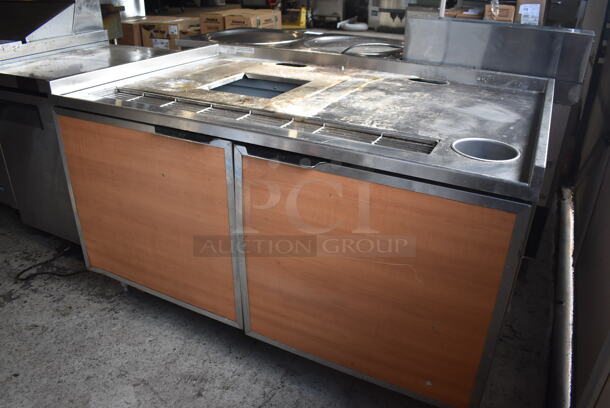 Duke SUB-BD-60-LM Stainless Steel Commercial Soda Station w/ 3 Wood Pattern Doors. 60x38x37 - Image 1 of 7