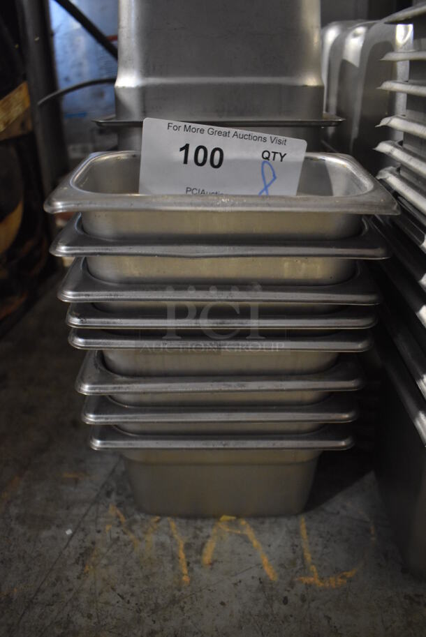 12 Stainless Steel 1/9 Size Drop In Bins. 1/9x4. 12 Times Your Bid!