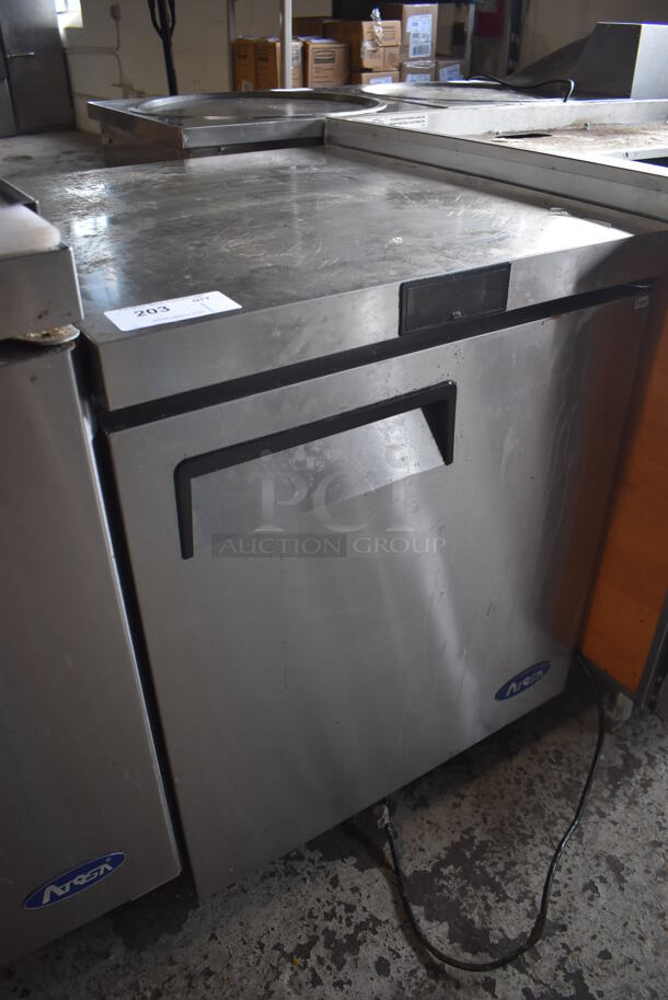 2019 Atosa MGF8405GR Stainless Steel Commercial Single Door Undercounter Freezer on Commercial Casters. 115 Volts, 1 Phase. 27.5x30x35. Tested and Working! - Image 3 of 5