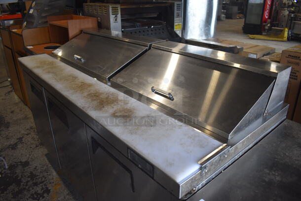 2018 Atosa MSF8304GR Stainless Steel Commercial Sandwich Salad Prep Table Bain Marie Mega Top on Commercial Casters. 115 Volts, 1 Phase. 73x30x46. Tested and Working! - Image 2 of 8