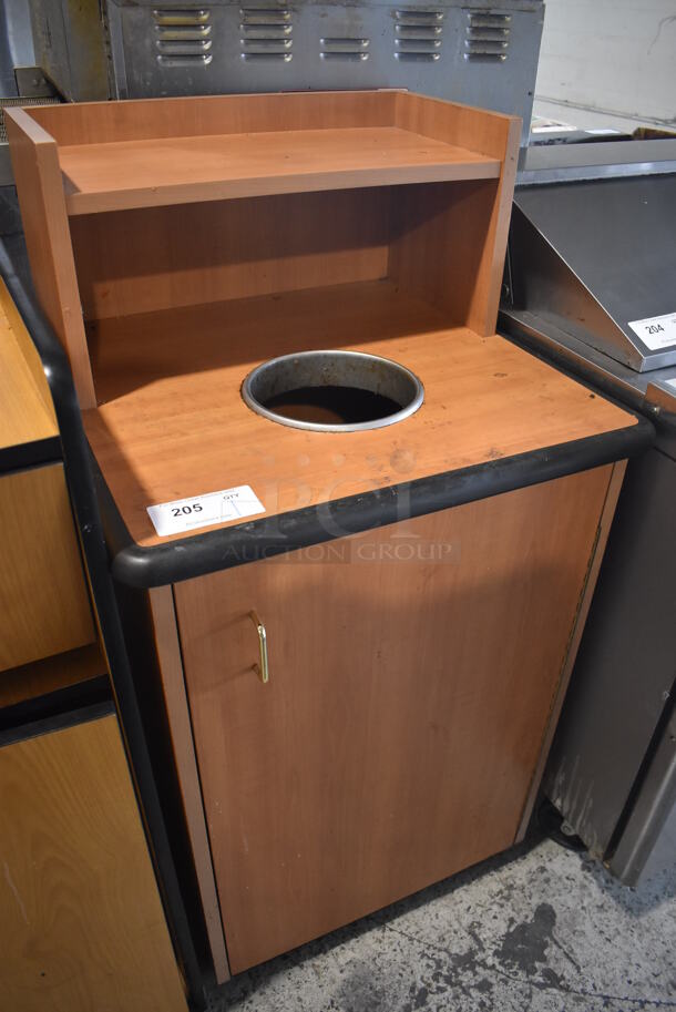 Wood Pattern Trash Can Shell w/ Trash Deposit Hole, Tray Return, and Door. 25x25x49 - Image 2 of 5