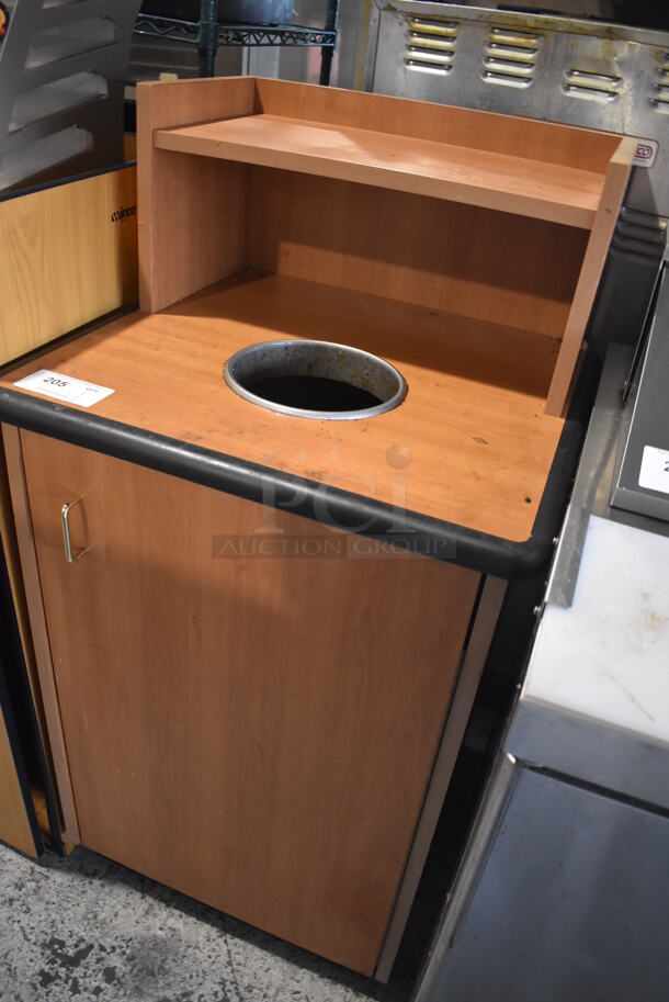 Wood Pattern Trash Can Shell w/ Trash Deposit Hole, Tray Return, and Door. 25x25x49 - Image 3 of 5