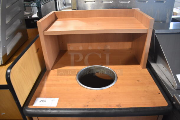 Wood Pattern Trash Can Shell w/ Trash Deposit Hole, Tray Return, and Door. 25x25x49 - Image 4 of 5