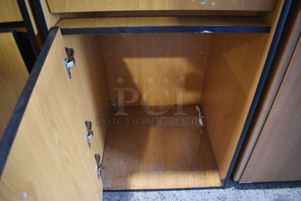Wood Pattern Trash Can Shell w/ Trash Deposit Flap and and Door. 24x24x45 - Image 4 of 4