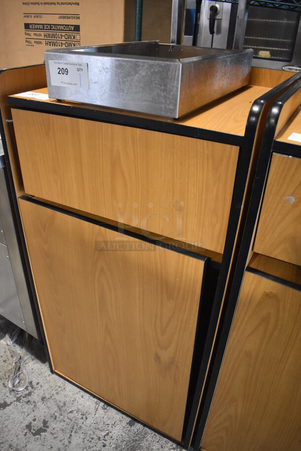 Wood Pattern Trash Can Shell w/ Trash Deposit Flap and and Door. 24x24x45 - Image 2 of 3