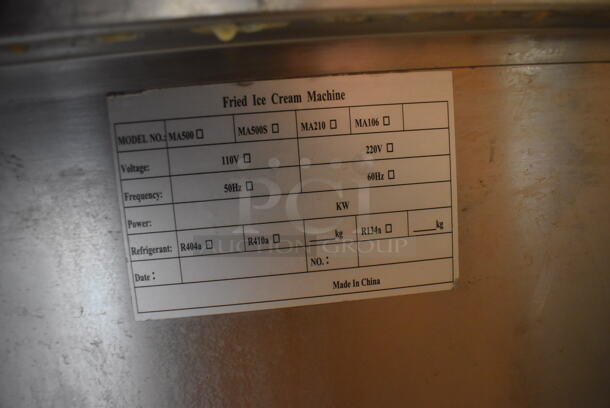 SC-19106 Stainless Steel Commercial Floor Style Rolled Ice Cream Machine Station on Commercial Casters. 110 Volts, 1 Phase. 23.5x23.5x35.5. Tested and Working! - Image 5 of 6