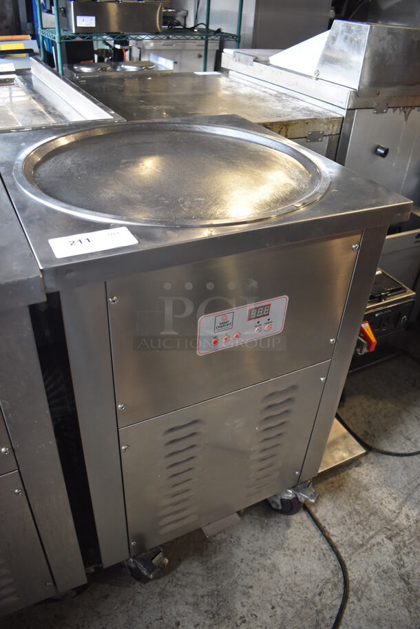 SC-19106 Stainless Steel Commercial Floor Style Rolled Ice Cream Machine Station on Commercial Casters. 110 Volts, 1 Phase. 23.5x23.5x35.5. Tested and Working! - Image 2 of 6