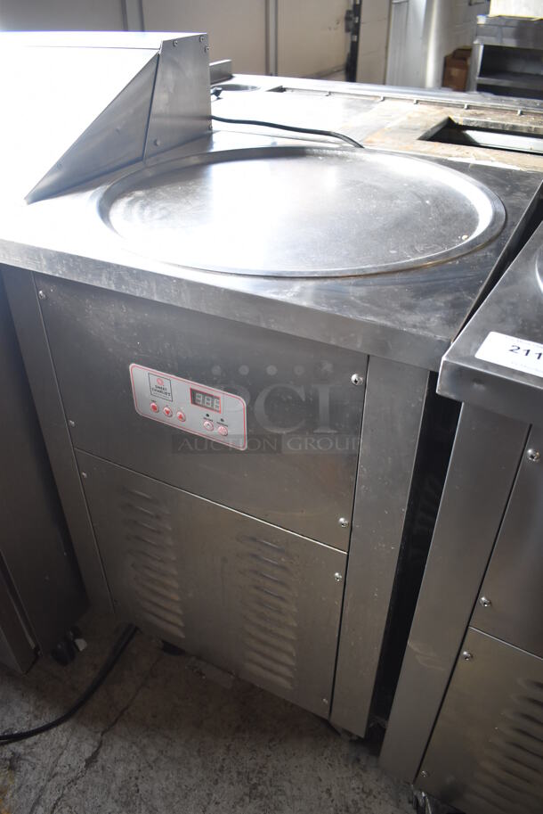 SC-19106 Stainless Steel Commercial Floor Style Rolled Ice Cream Machine Station on Commercial Casters. 110 Volts, 1 Phase. 23.5x23.5x35.5. Tested and Working! - Image 2 of 5