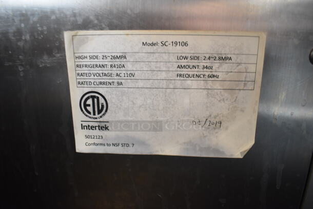 SC-19106 Stainless Steel Commercial Floor Style Rolled Ice Cream Machine Station on Commercial Casters. 110 Volts, 1 Phase. 23.5x23.5x35.5. Tested and Working! - Image 5 of 5