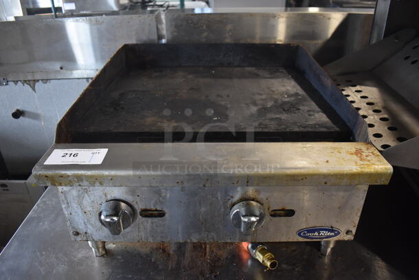 Cook Rite Stainless Steel Commercial Countertop Gas Powered Flat Top Griddle. 24x28x16 - Image 1 of 5