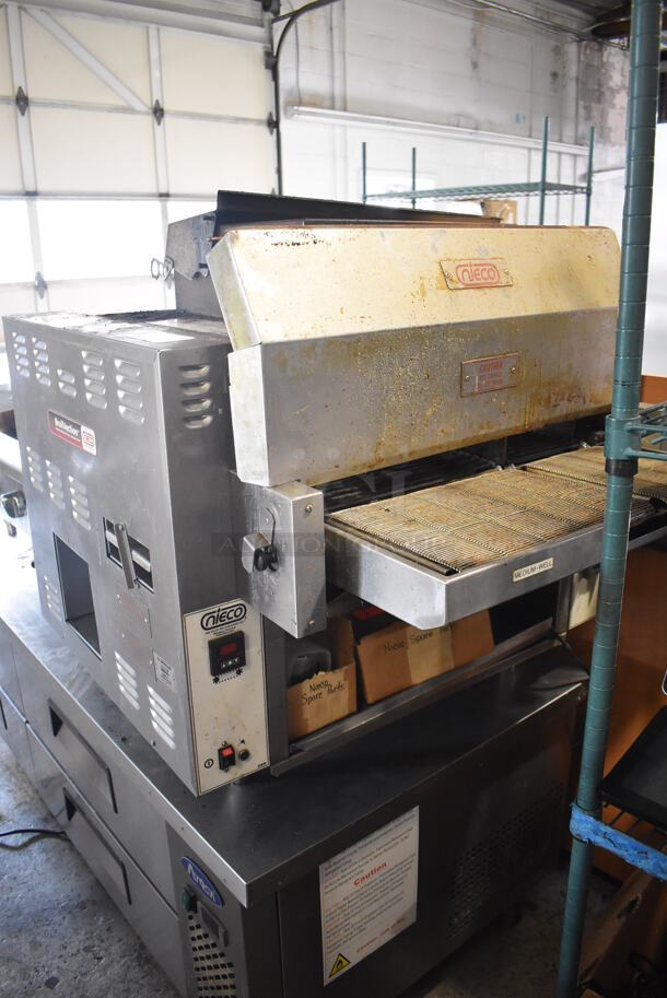 2018 Nieco JF63-2G Stainless Steel Commercial Countertop Natural Gas Powered BroilVection Conveyor Charbroiled Burger Grill. 35x48x35 - Image 1 of 6