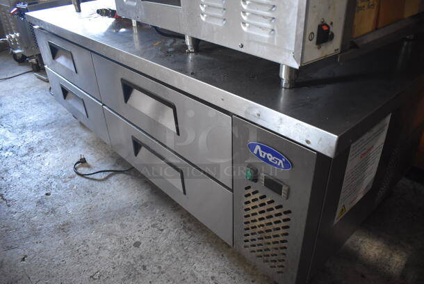 Atosa Stainless Steel Commercial 4 Drawer Chef Base on Commercial Casters. 115 Volts, 1 Phase. 72.5x32x26. Tested and Working! - Image 2 of 3