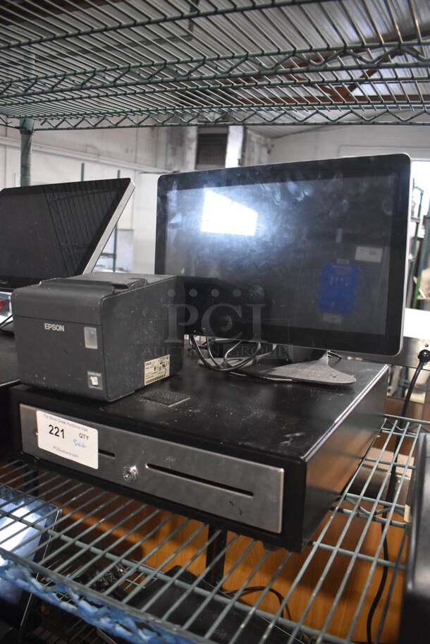 Elo 15.5" POS Monitor w/ Epson M313A Receipt Printer and Metal Cash Drawer - Image 2 of 5